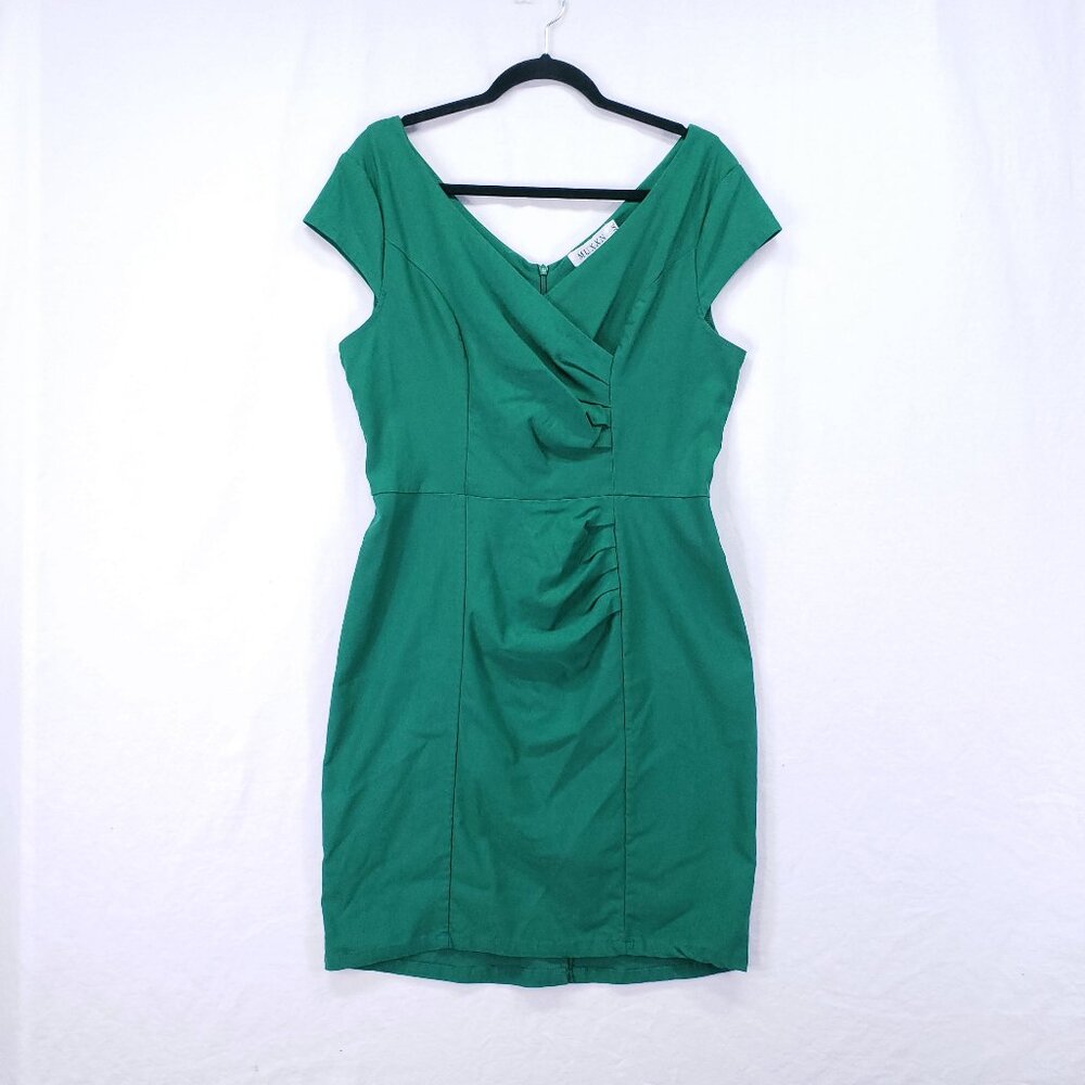 Muxxn Green Formal Party Office Short Bodycon Dress Size 2XL